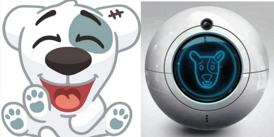 Спотти - Робот в виде шара с изображением маскота ВКонтакте — щенка Спотти